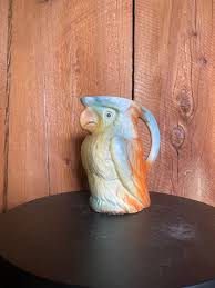 Vintage Porcelain Czechoslovakian Parrot Creamer Pitcher Small Ceramic  Figurine Pitcher Little Czechoslovakian Parrot Shaped Pitcher