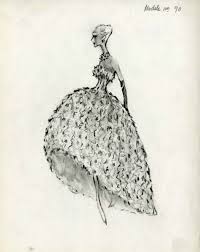 from the balenciaga archives- I drew styles from Balenciaga to decorate  Hannah Louise's room with this