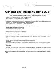 Nov 15, 2021 · quiz on diversity quiz accurate personality test trivia ultimate game questions answers quizzcreator com from www.quizzcreator.com oct 24, 2021 · you might want to bust out these the office trivia questions on your next game night or even use them as a special the office trivia night at your local restaurant or bar. Caot 032 Lab Assignment 1 Docx Name Sam Noorigian Chapter 1 Lab Assignment Generational Diversity Trivia Quiz Try To Complete This Quiz Without Course Hero