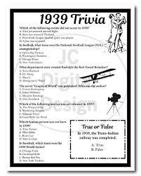 Check out these 200+ trivia questions for kids! 1939 Birthday Trivia Game 1939 Birthday Parties Instant Etsy Birthday Games 80th Birthday Party Decorations 80th Birthday Party