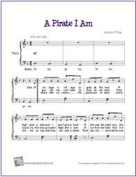 A Pirate I Am Free Easy Piano Sheet Music