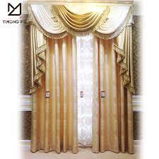 Swags are very much out of style! Royal Style Luxury Jacquard Gold Fancy Curtains With Valance And Swags Buy Luxury Curtains Jacquard Curtains Swag Curtains Product On Alibaba Com