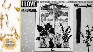 draw splendid window with plants in night رسم نافذة سهلة جذا بها نباتا fight alone art my love
