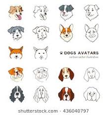 Black And White St Bernard Breeds Of Dog Head Avatars Funny Cartoon Style Color Black And White Line Illustration Vector Isolated From White Bac Dog Vector Avatar Funny Cartoon Styles