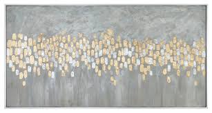 Abstract wall art may initially seem like an optional or even unnecessary addition to a space but once you see the effect it creates, it easily becomes an indispensable part of the décor. Luxe Metallic Gold Silver Dots Abstract Painting 61 Long Wall Art Modern Gray Contemporary Paintings By My Swanky Home Houzz