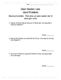 Open Number Line Addition Problems Number Line Word Problems Open Number Line
