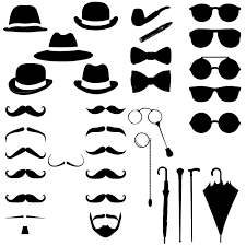 Vintage Gentlemen Elegance Vector Set Gentleman Hat Bowler Derby Top Hat Cylinder Men Dandy Hipst Styled Stock Photos Gents Hair Style Umbrella Logo