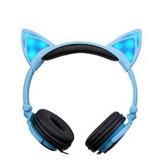 Cat Ear Headphones Teetox Kids Headphones Blinking Fashio Wired Headphones Cat Ear Headphones Headphones