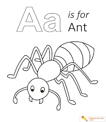 Letter a animal coloring pages for children to print and color; A Is For Ant Coloring Page Free A Is For Ant Coloring Page