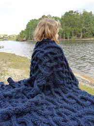 Shop.alwaysreview.com has been visited by 1m+ users in the past month Navy Blue Cable Knit Blanket Etsy Pontos De Trico Trico