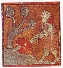Medieval Manuscript Showing Arthur Removing The Sword From The Stone King Arthur Legend Medieval Art King Arthur