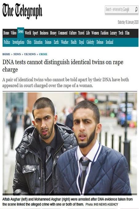 توأمان أحدهما سارق وتمت تبرئتهما بسبب تشابه الـ DNA لهما ....حقيقة أم  خرافة؟ - فتبينوا