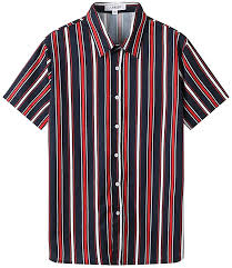 Black And White Vertical Striped Shirt Mens Amazon Amazon Com Apraw Mens Fashion Short Sleeve Casual Slim Fit Vertical Striped Button Down Shirts Clothing Casual Striped Shirt Casual Shirts Casual