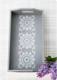 Stencil Painted Tray By Craft Creativity Boyanmis Mobilya Ahsap Projeleri Kolay Ahsap Projeleri