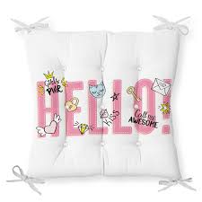 Realhomes Ozel Tasarim Dugmeli Pofidik Sandalye Minderi Realhomes