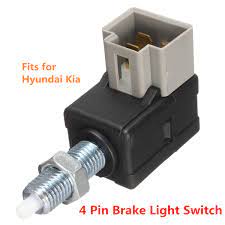 The brake light switch is located under the dash, attached to a bracket that is positioned to allow the switch to contact the brake pedal arm. Hot New 93810 3k000 Car Brake Light Switch Stop Rear Lamp Switches 4pins For Hyundai Accent For Kia Rio 1989 2014 Radiators Parts Aliexpress