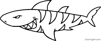 8 Free Printable Tiger Shark Coloring Pages In Vector Format Easy To Print From Any Device And Automati Shark Coloring Pages Coloring Pages Fish Coloring Page