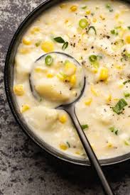 Creamy And Hearty Vegan Corn Chowder With Potatoes Rich And Comforting This Soup Makes A Delicious Appet Vegan Soup Recipes Vegan Corn Chowder Chowder Recipes