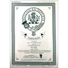 Clans give a sense of shared identity and descent to members, and in modern times have an official structure recognised by the court of the lord lyon, which regulates scottish heraldry and coats of arms. Ferguson Clan Teatowel Scottish Gourmet Usa