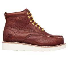 Skechers Work 77093 Rdbr Steel Toe Relaxed Fit Pettus Grafford St