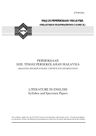 International conference on english language (icel) 2021. 920 Sukatan Pelajaran Literature In English Stpm New