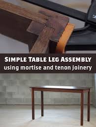 How To Make A Simple Table Leg Assembly Using Mortise And Tenon Joinery Woodworking Projects Table Table Legs Woodworking Projects Bench
