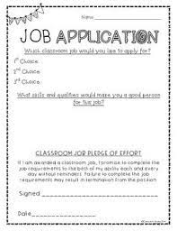Classroom Job Application Freebie Classroom Job Application Classroom Jobs Classroom Economy