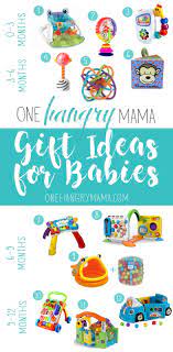 We have rounded up baby toys, nursery essentials, and mealtime necessities. Gift Ideas For Babies One Hangry Mama Gifts Giftideas Babygifts Firstbirthday Baby Gift Guide Baby Gifts Gifts For Kids