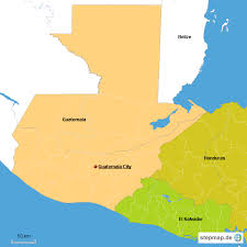 Map of el salvador (political map) : Stepmap Guatemala Honduras El Salvador Landkarte Fur Sudamerika