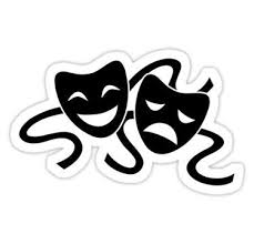 Theater Masks Sticker By Ares286 Theatre Masks Aesthetic Stickers Mask Drawing