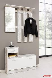 Die Moderne Garderobe In Vintage Optik Und Weissen Absetzungen Bietet Mit Drei Haken Einer Schublade Und Einer Kla Weisse Mobel Garderoben Bilder Garderoben Set