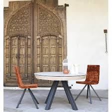 Table basse ronde pas cher : Table Fixe Extensible Ceramique Epoxy Chrome Bois Promo Discount Round Sol Red Cancio Discalsa Kuydisen Pure Design Mobliberica