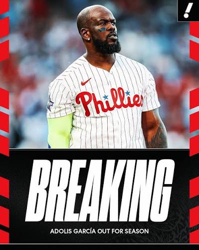 Yahoo - The Phillies announced that outfielder Adolis García will miss the  remainder of the season after undergoing surgery on his right lat. |  Facebook
