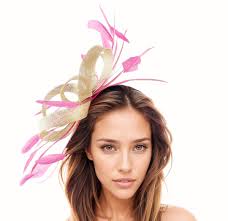 Gold Champagne Fuchsia Hot Pink Kentucky Derby Ascot Fascinator Hat Tea  Party Wedding Headband Bridesmaid Headpiece Races Headwear Woman