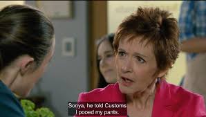 For Neighbours one-liners, this is up there with Julie accusing Mrs Lim of  eating her dog.