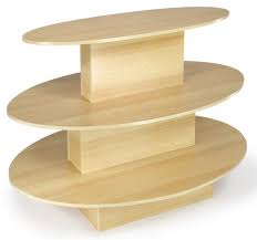 Tiered Display Table W 3 Shelves Oval Maple Display Furniture Store Displays Wood Display