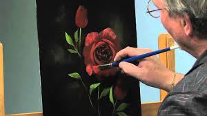 Set against a black background, the vibrant white shades and the calming green hues of this decor piece will add a… watercolour painting red rose buds original art by artist amanda hawkins 14 x 22 cm unframed unmounted. Paint Along How To Paint A Floral In Oils Part 3 Youtube