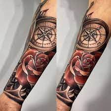 To make an appointment for a tattoo today: 125 Directional Compass Tattoo Ideas With Meanings Wild Tattoo Art Wild Tattoo Compass Tattoo Design Traditional Compass Tattoo