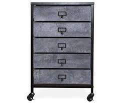 Stratford Faux Concrete 5 Drawer Rolling Cart Big Lots Drawer Bins Rustic Storage Bookcase With Drawers