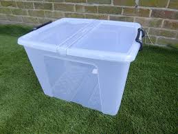 Easily keep your home or office organized, thanks to all of the organizational. Heavy Duty Stacking Plastic Storage Boxes With Lid Locking Handles 3 S Uk Gardens Co Uk