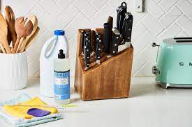 How To Clean A Wooden Knife Block Wooden Knife Knife Block Diy Cleaning Products