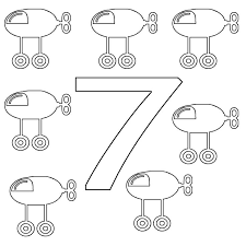 Hang around with this mischievous monkey blast off into outer space to explore new frontiers. Number 7 Coloring Pages For Preschoolers For Toddlers Numbers Preschool Preschool Colors Coloring Pages