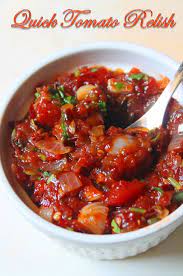 Quick Tomato Relish Recipe Yummy Tummy Relish Recipes Chutney Recipes Recipes