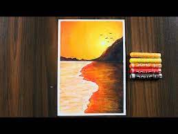 Beautiful sunset scenery ravine in oil pastel. Easy Sunset Scenery Drawing With Oil Pastels For Beginners Step By Step Beach Sunset Drawing Youtube In 2021 Oil Pastel Drawings Easy Pastel Artwork Pastel Sunset