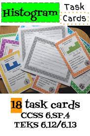 Reading And Interpreting Histograms With 18 Task Cards That Will Make Your Kids Think Task Cards 6th Grade Worksheets Teaching Middle School