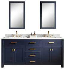 While it adds elegance to your bathroom, its main purpose is to give you practical storage solutions. 72 Monarch Blue Double Sink Bathroom Vanity Contemporary Bathroom Vanities And Sink Consoles By Water Creation Vmi072cwmb00 Houzz