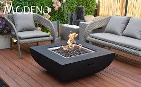 You probably think that picking the best propane fire pit is as easy as pie. Modeno Aurora Outdoor Fire Pit Propane Table 34 Inches Square Firepit Table Concrete High Floor Patio Heater Electronic Ignition Backyard Fireplace Cover Lava Rock Included
