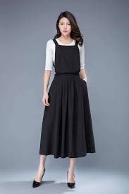 Linen Pinafore Dress Linen Dress Black Suspender Dress With Etsy Linen Dress Women Long Linen Dress Suspender Dress
