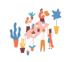 Más allá de eso, las ilustraciones son los dibujos que encuentras en sitios web y aplicaciones para que sean más fáciles de usar (piensa en los emojis), el patrón de la superficie de tu taza de café desechable, el personaje de una caja de cereales, así como el papel tapiz de tu casa antigua favorita. Mercado De Pulgas Ilustracion Vectorial Plana De La Feria Floral Vendedoras Y Compradores Personajes De Dibujos Animados Mercado Ilustracion Del Vector Ilustracion De Gente Producto 163055201
