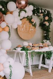 Rose Gold Garden Party Greenery Wedding Decorations Balloon Garland Floroal Installation Flora In 2020 Birthday Party Desserts Pastel Balloons Wedding Balloons